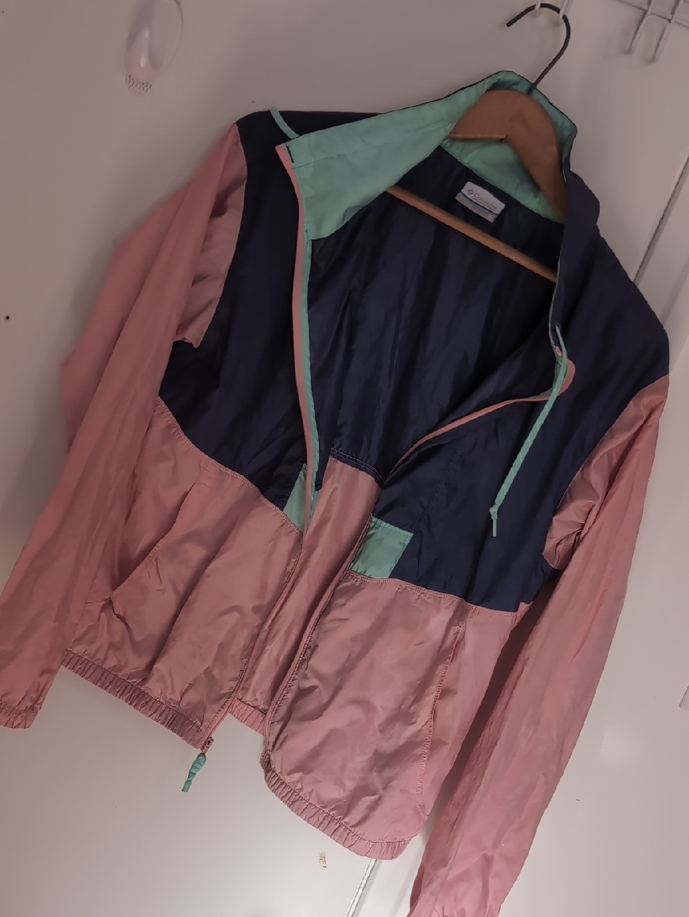 Columbia Pink Navy & Mint Colorblock Bomber Jacket